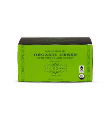 Harney & Sons Doos met 50 theezakjes Organic Green tea with Citrus & Ginko